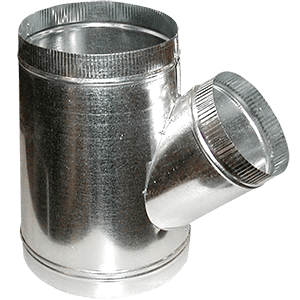 M&M Manufacturing #800 DucTite Wye 8001088 Duct Wye, 10" x 8" x 8" (Large End x Opposite End x Branch) Fitting Size, 30 Ga, Round Lateral Wye, Tapered/Crimped, Stop Bead (Flex Duct) Connection Type, ASTM-A653 CS B Galvanized Steel, Galvanized, Domestic Origin