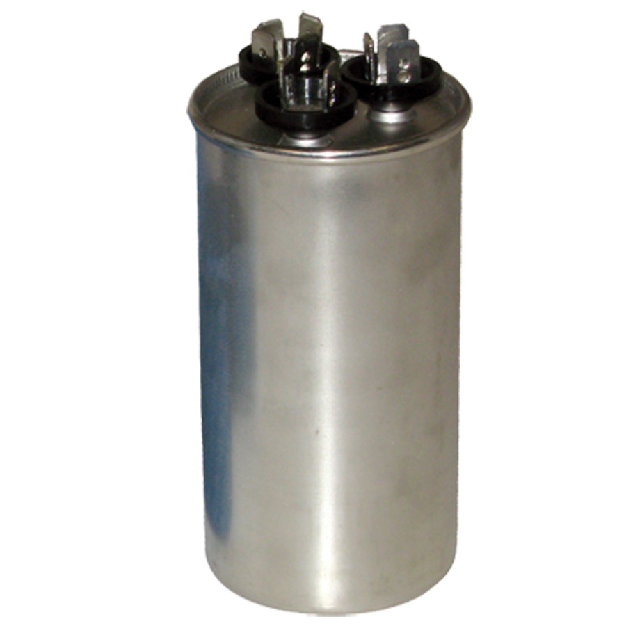 Mars Blue Box 12282 Dual Run Capacitor, 30/7.5 MFD, 440/370 VAC, Round, 2 Number Of Sections, 4-3/8" Overall Height, 2" Diameter, Aluminum Housing Material