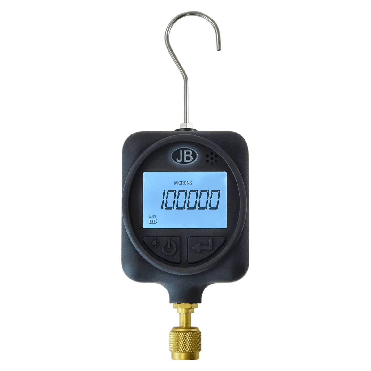 JB Industries DV-22N DV Series Digital Vacuum Gauge, 100,000-10 Microns, 14 Female SAE Flare Connection, Â± 10 Microns, 1 Micron Resolution, A2L Compatible, Handheld, Direct Mount, Hanger Mount, LCD