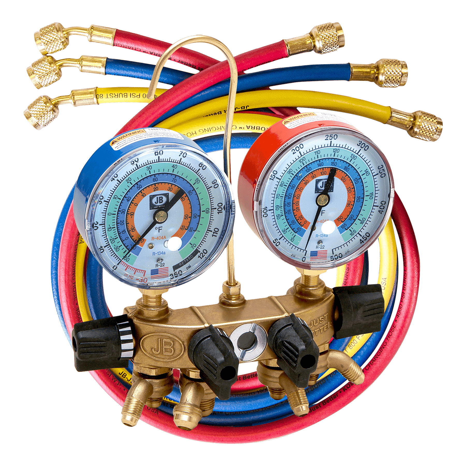 JB Industries ZEPPELIN 25633 4-Valve Manifold Kit, 4 Pcs (Valves), 1/4" Flare End Connection, Forged Aluminum (Body)