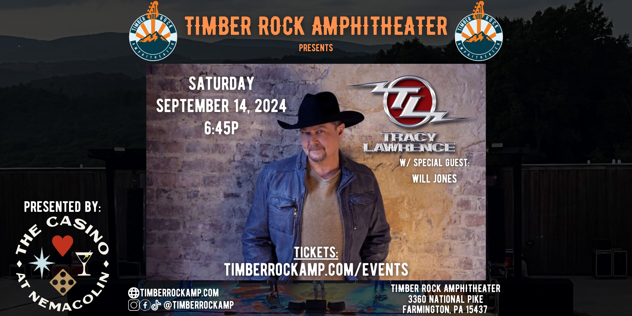 Tracy Lawrence, Saturday, September 14, 2024, 6:45pm | Timber Rock ...