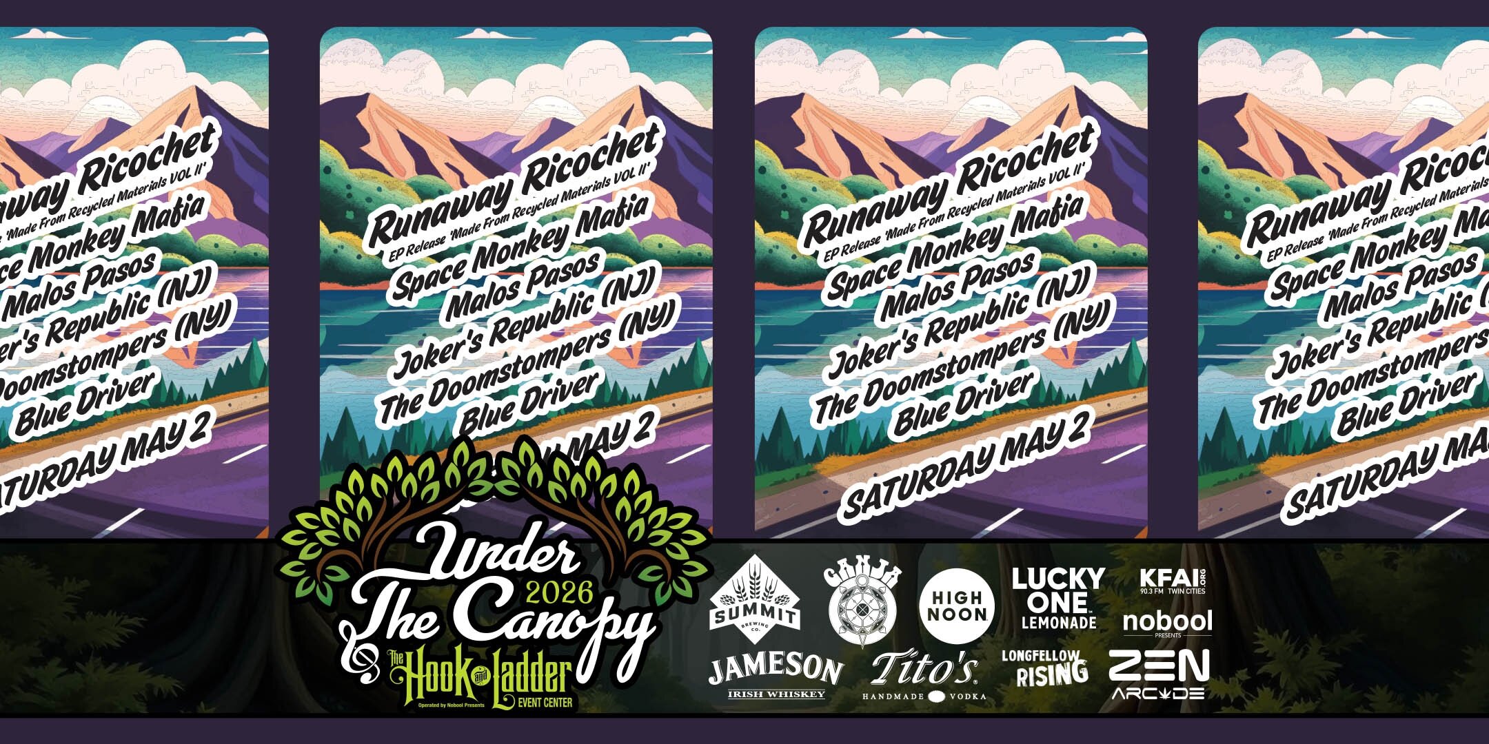 Runaway Ricochet EP Release with Space Monkey Mafia, Malos Pasos, Joker's Republic (NJ), The Doomstompers (NY), Blue Driver