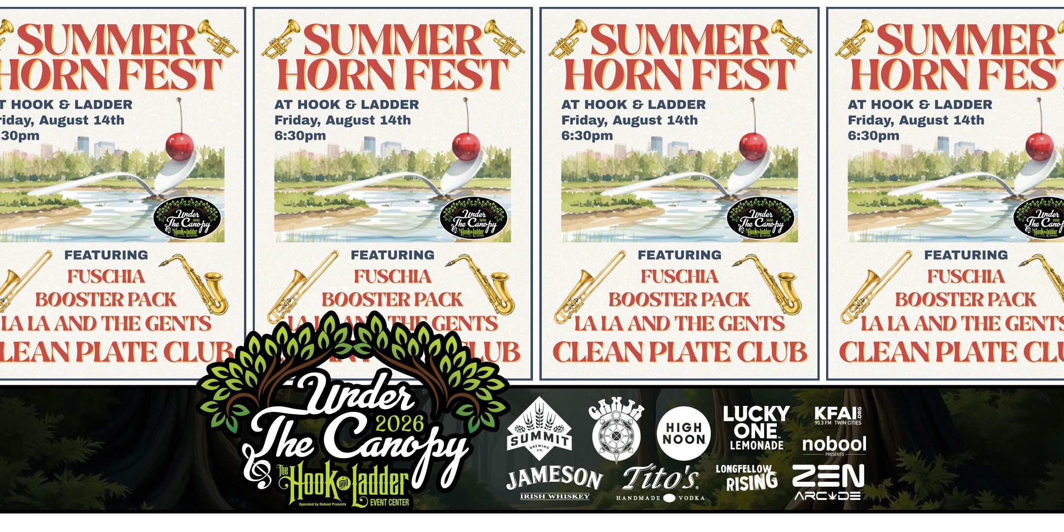 Summer Horn Fest feat. Clean Plate Club, Booster Pack, La La and the Gents, & Fuchsia