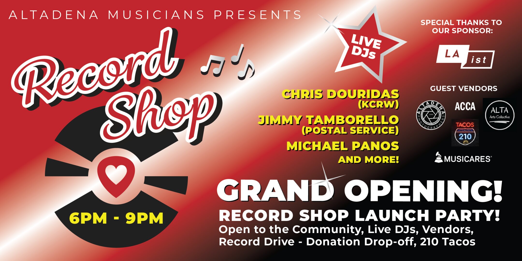 Altadena Music Center Record Shop Launch Party