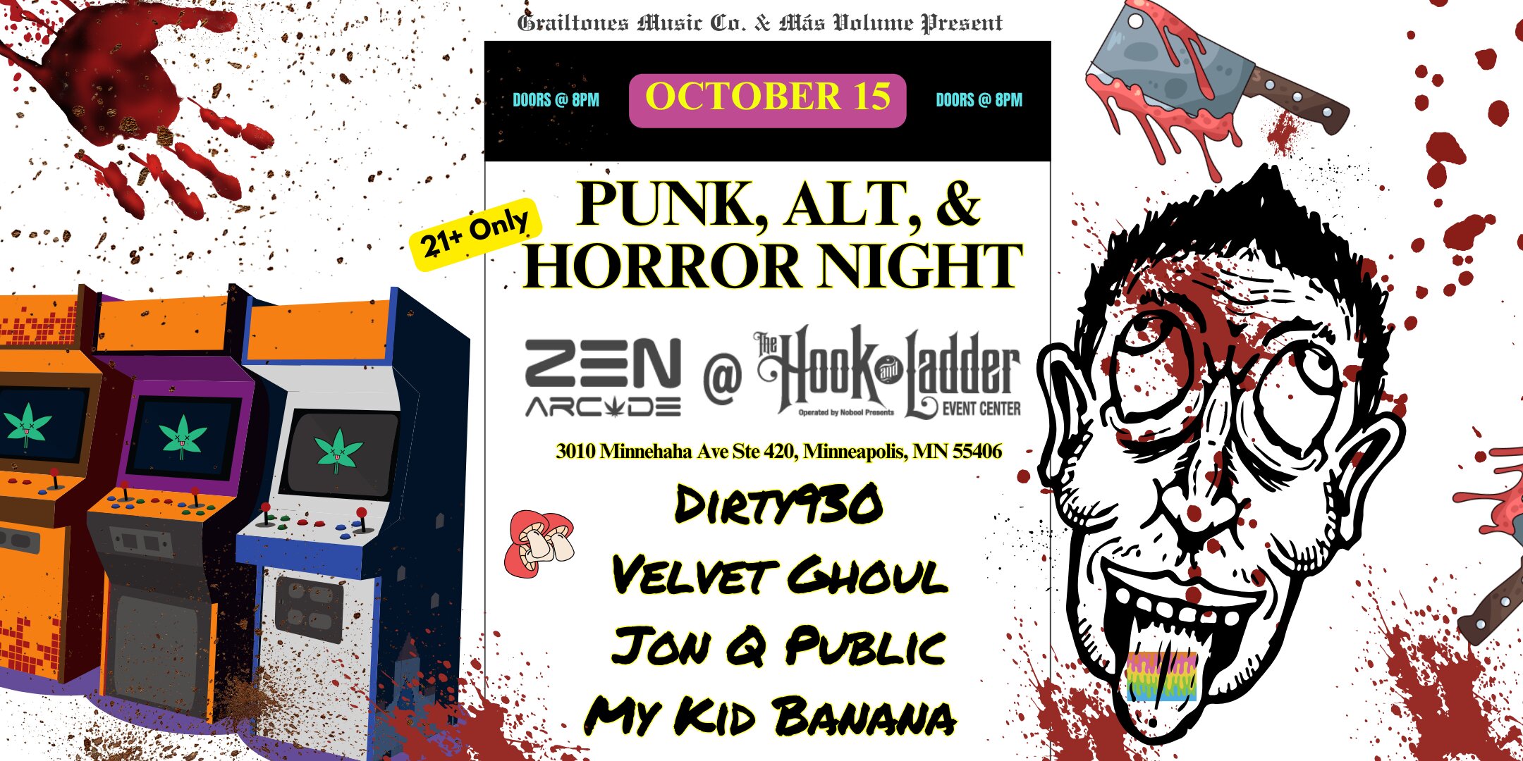 MY KID BANANA, Jon Q Public, Velvet Ghoul, Dirty930 flyer