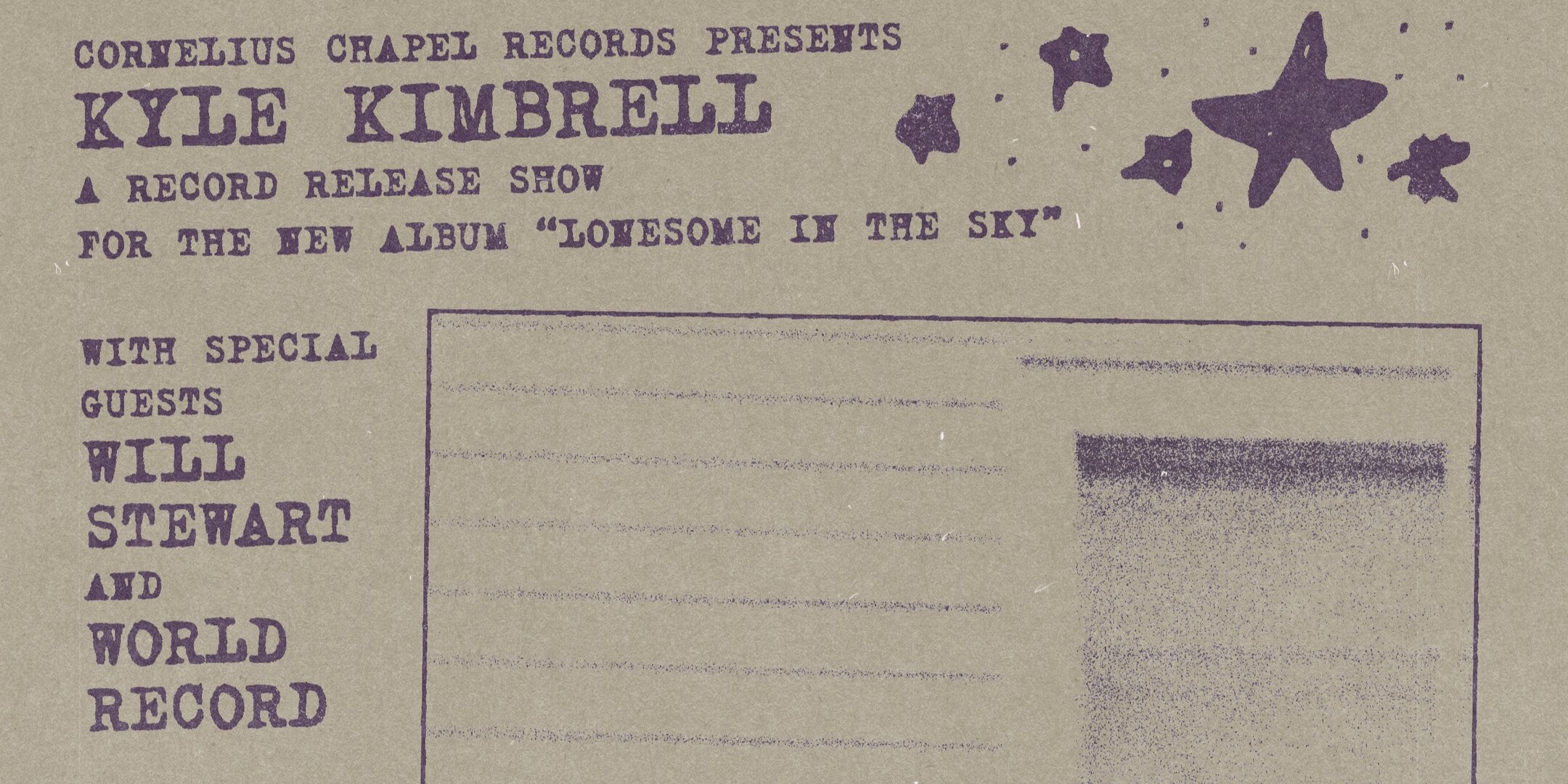 Promotional image for Kyle Kimbrell / World Record / Will Stewart