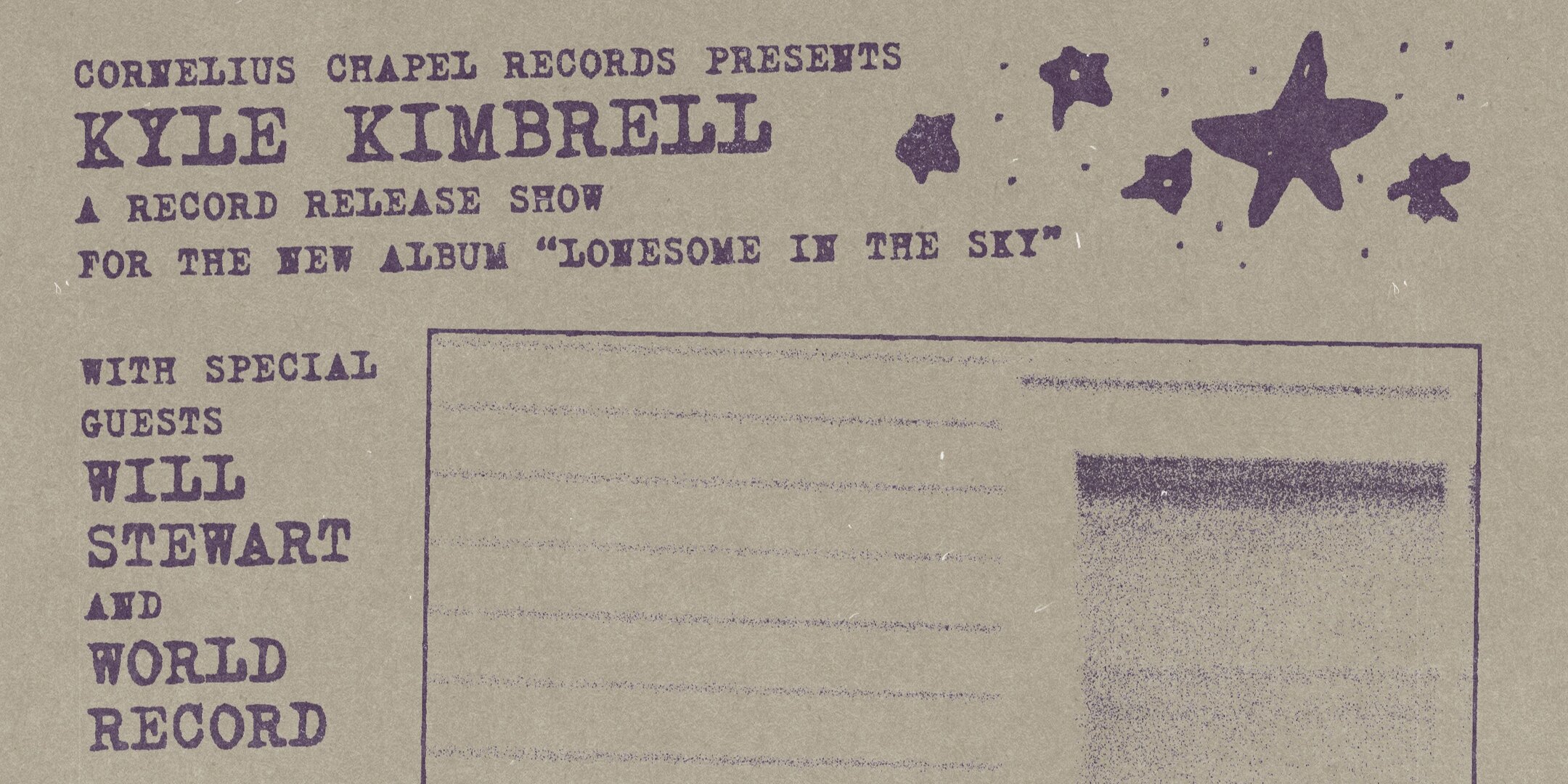 Promotional image for Kyle Kimbrell / World Record / Will Stewart