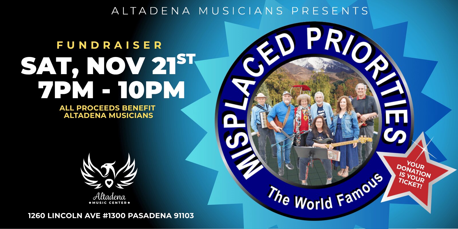 MISPLACED PRIORITIES - FUNDRAISER