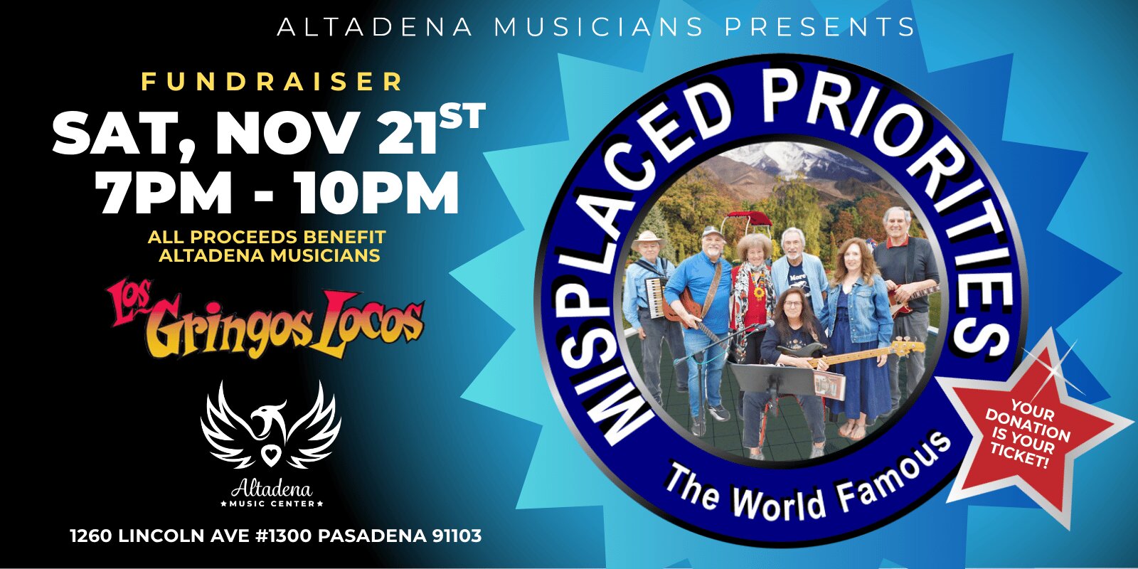 Misplaced Priorities - Fundraiser for Altadena Musicians