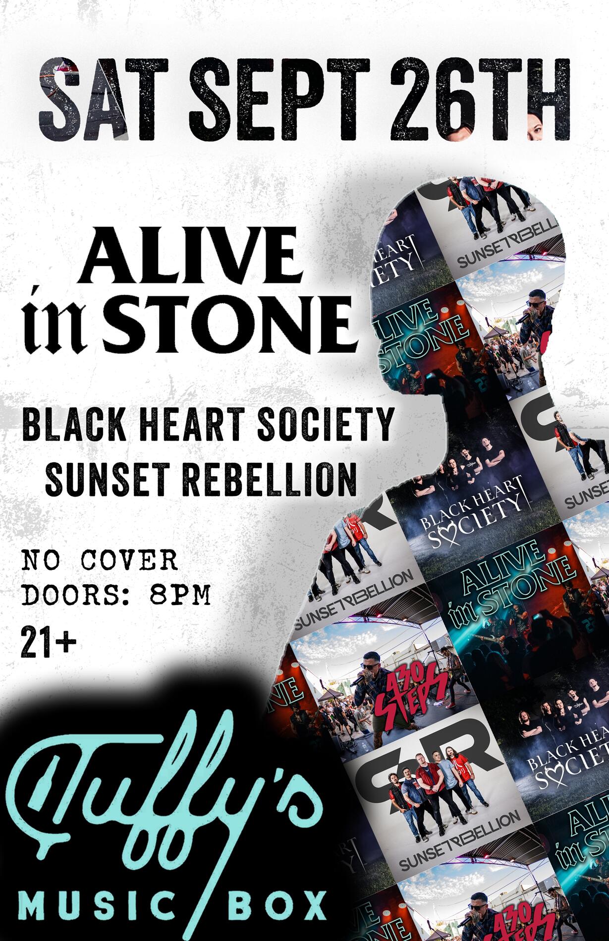 Alive In Stone with Black Heart Society, and Sunset Rebellion