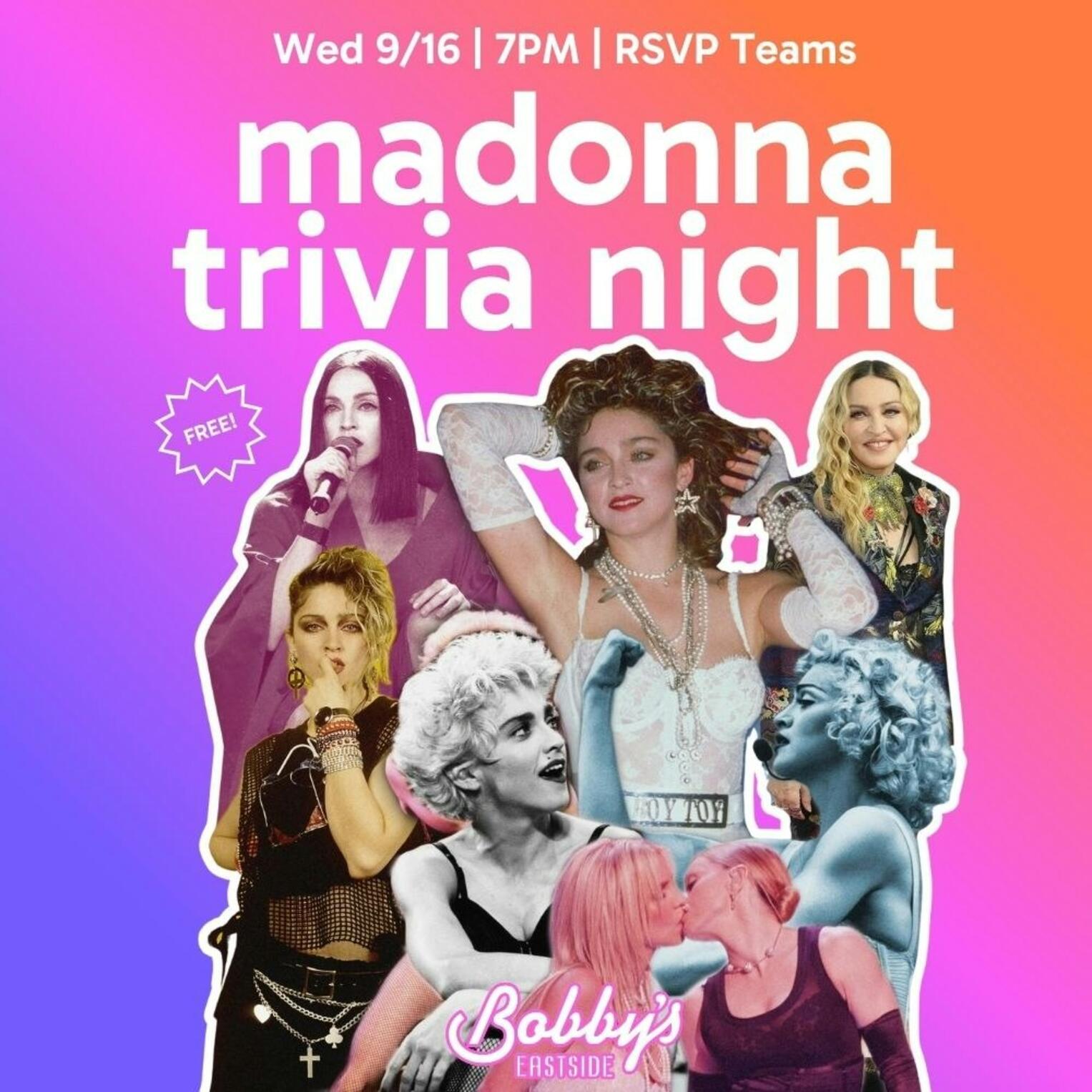 Madonna Trivia Night at Bobby’s Eastside | FREE!