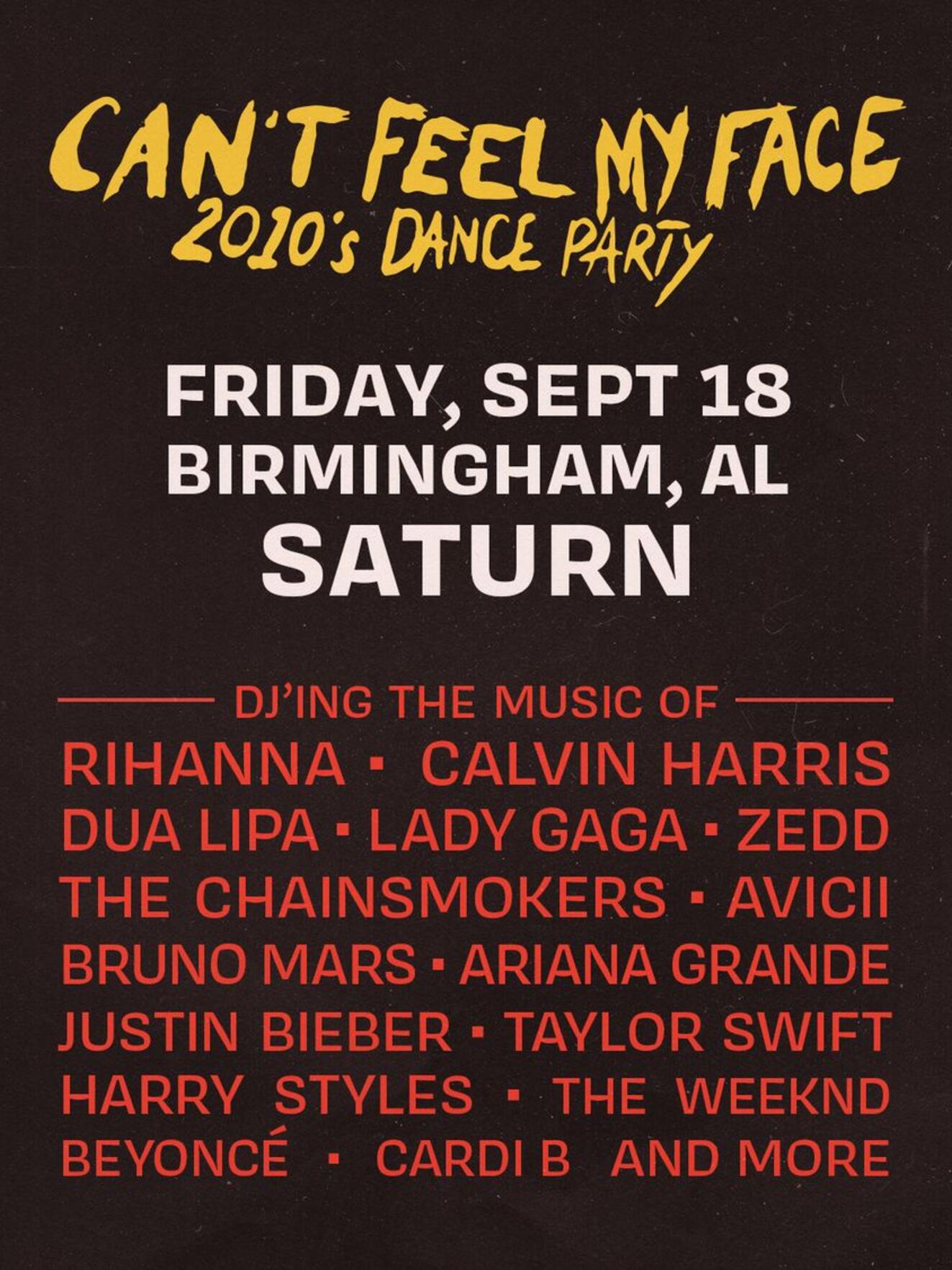 Blisspop Presents: Can't Feel My Face: 2010s Dance Party