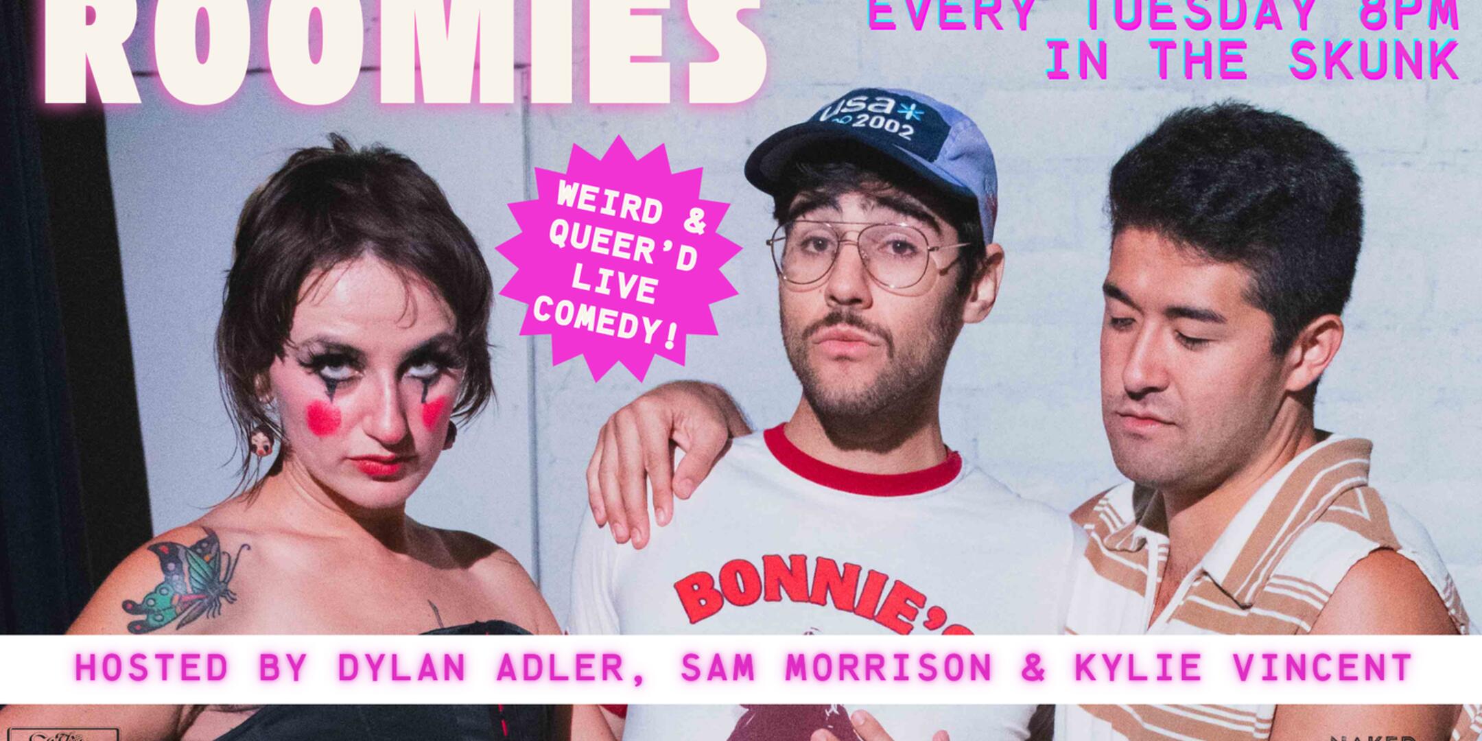 Poster for ROOMIES with Dylan Adler, Sam Morrison & Kylie Vincent