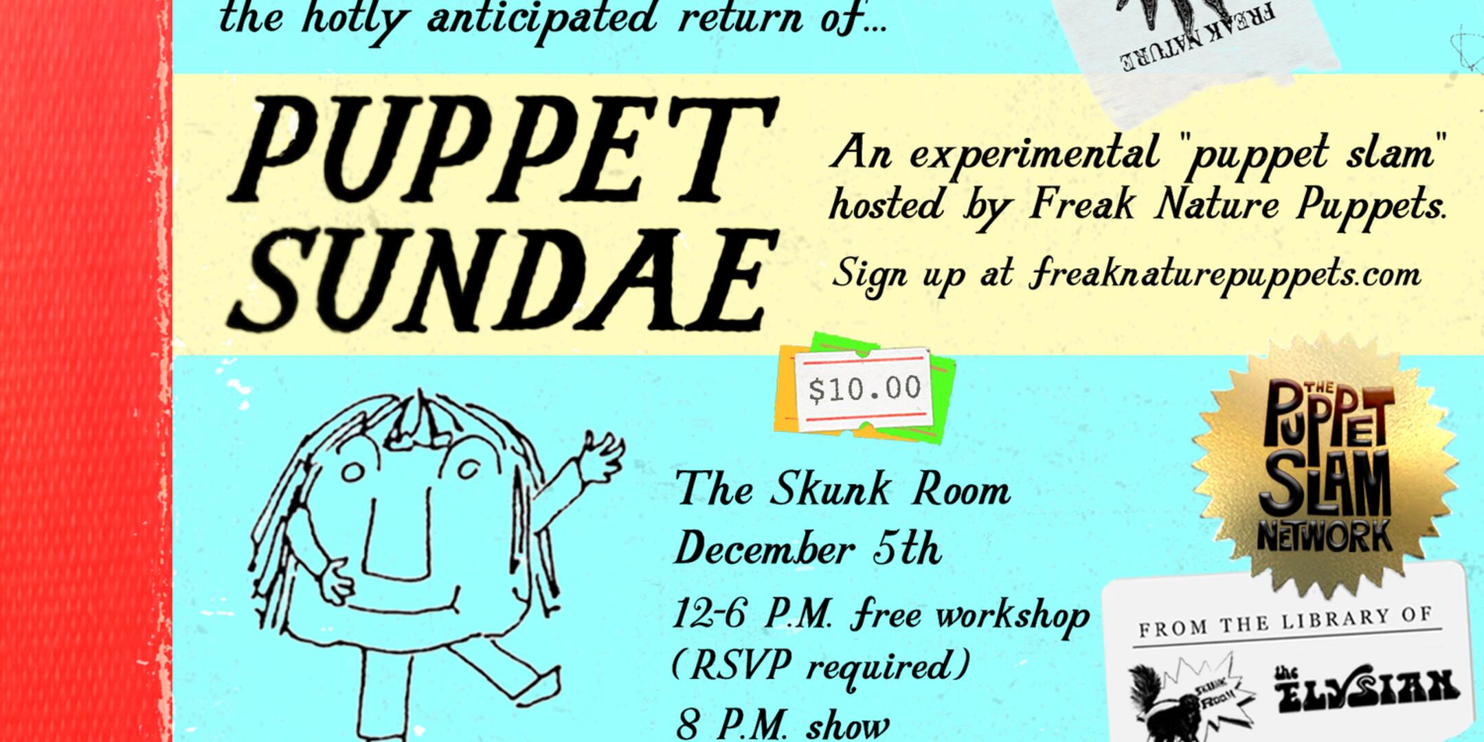 Poster for Puppet Sundae: An Experimental Puppet Slam