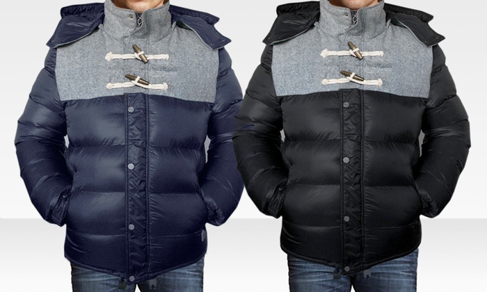 denim puffer jacket mens