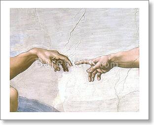 Creation of Adam (hands detail)