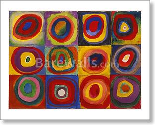 Color Study – Squares with Concentric Circles