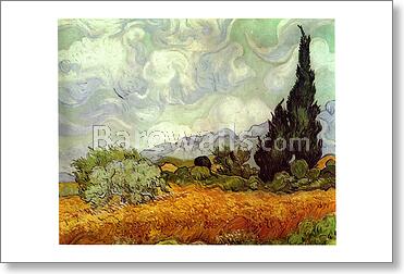 Cornfield with Cypresses