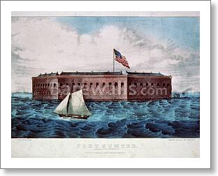 From left to right: Fort Moultrie. Fort Sumter:...