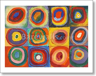 Color Study – Squares with Concentric Circles