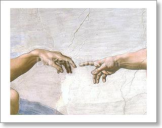 Creation of Adam (hands detail)