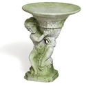 French Cherub Birdbath Left