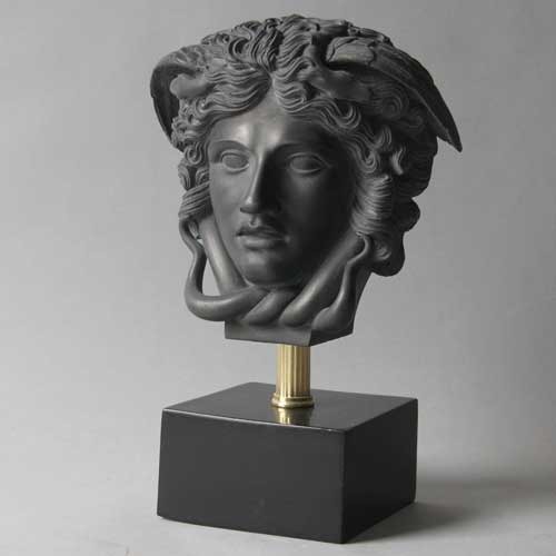 Medusa Head Gray Stone On Base
