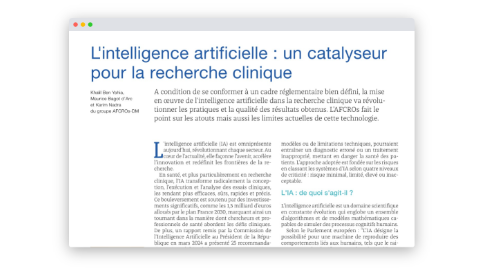 L'intelligence artificielle : un catalyseur pour la recherche clinique