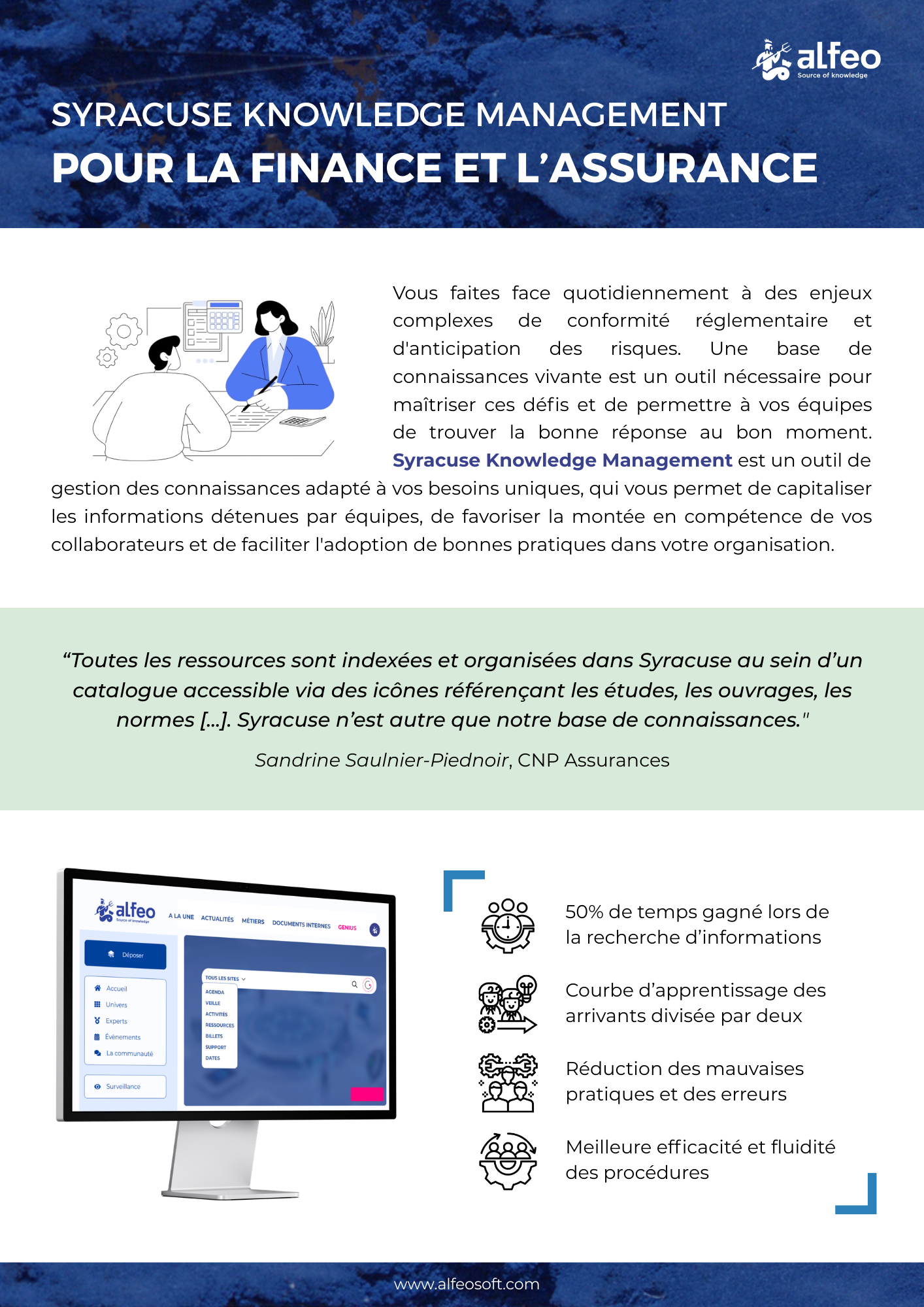 Brochure Syracuse Knowledge Management pour la finance et l'assurance