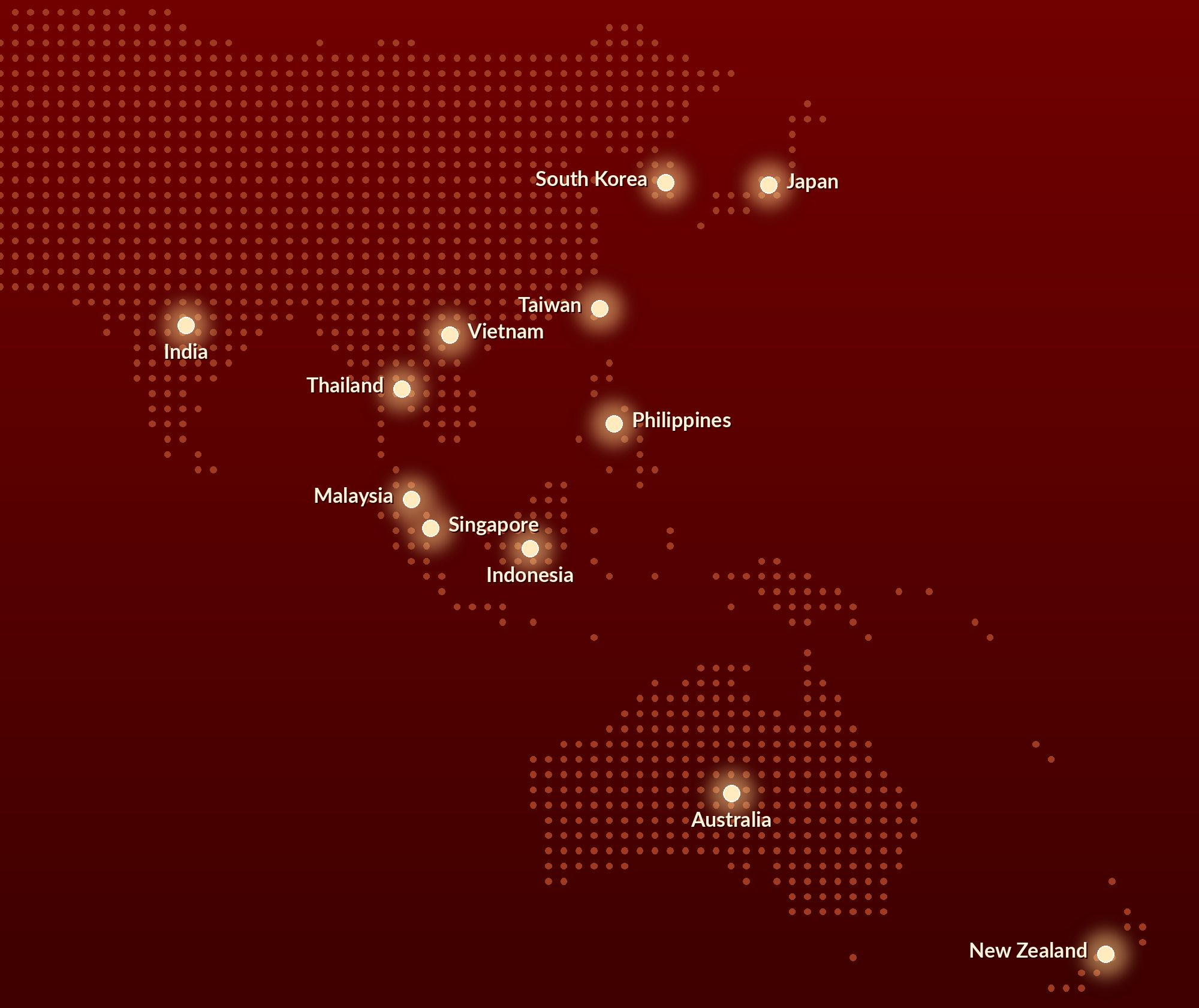 Map of 12 Asia Pacific markets where salt, sugar and fat regulations are rising