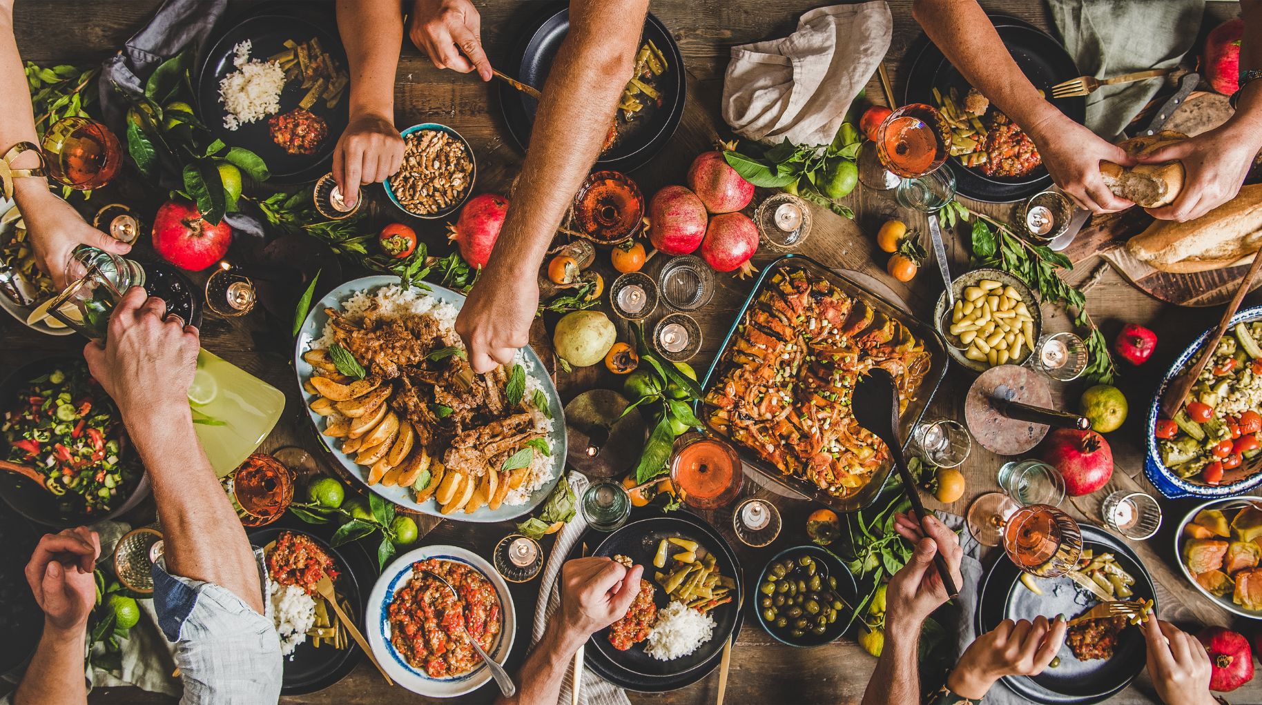 A spread of Asian dishes