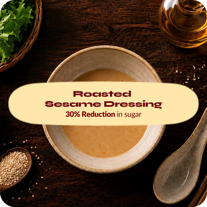 Roasted sesame dressing formulated with a 30% reduction in sugar by Biospringer