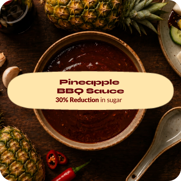 Pineapple barbecue sauce formulated with a 30% reduction in sugar by Biospringer