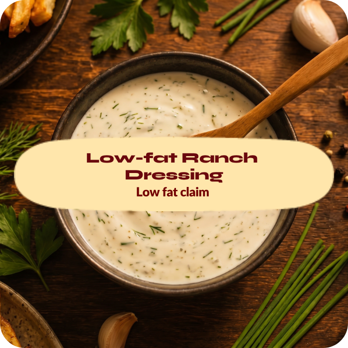 Creamy low-fat ranch dressing with herbs developed by Biospringer
