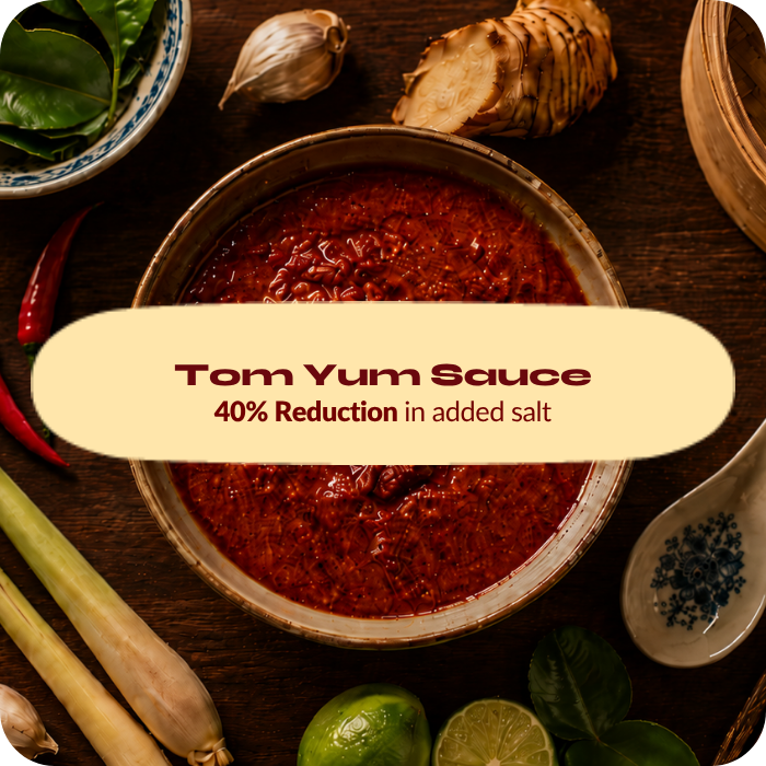 Tom yum sauce formulated with a 40% reduction in added salt by Biospringer