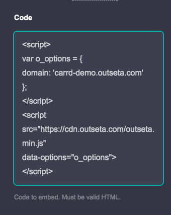 Integrate Outseta with Carrd | Outseta Knowledge Base