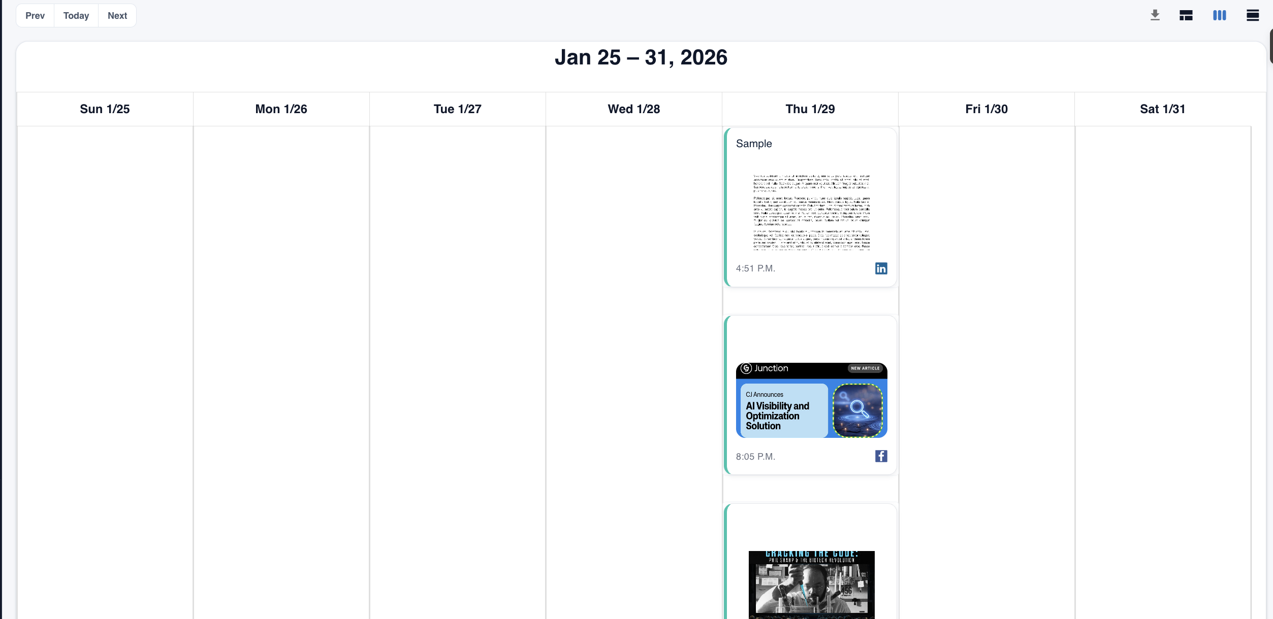 weekly view global calendar