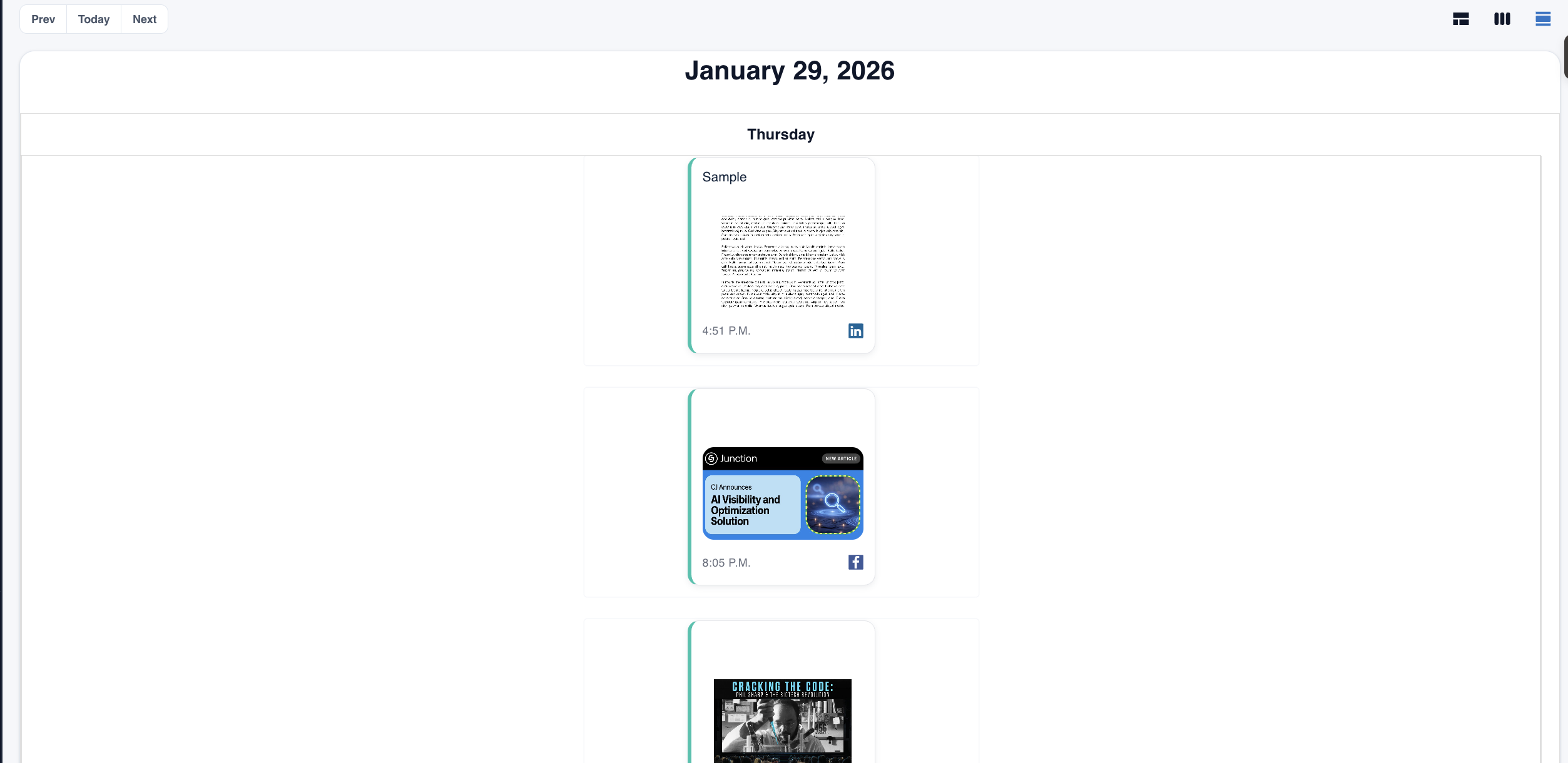 day view global content calendar