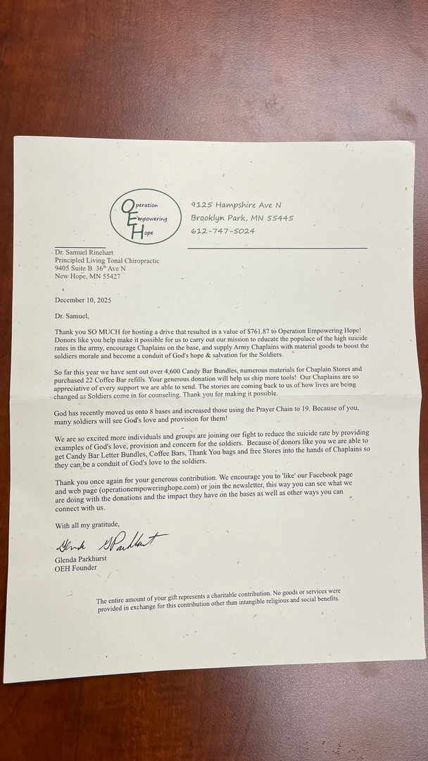 Principled Living Tonal Chiropractic Image