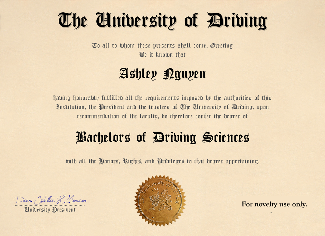 The University of Driving Image