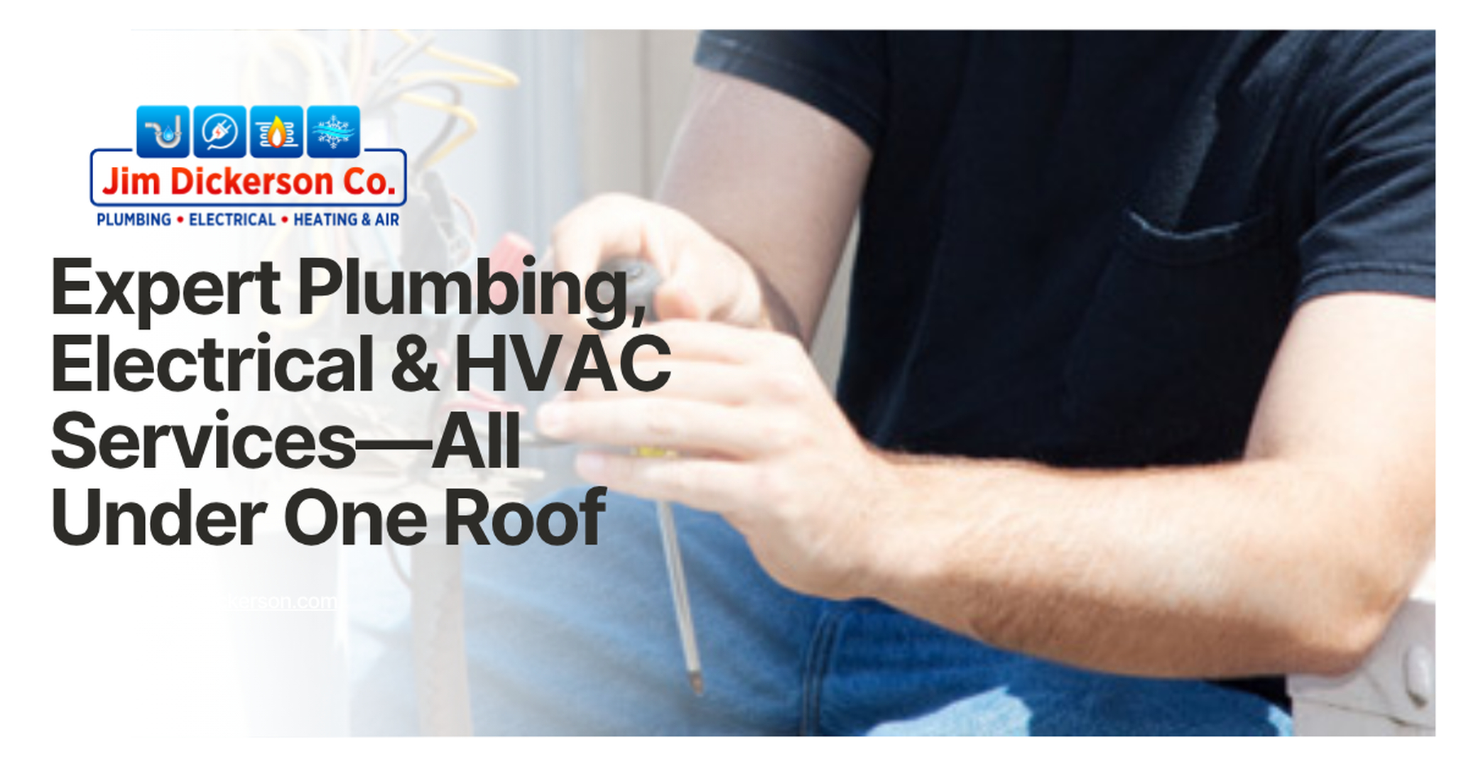 Jim Dickerson Plumbing, Electrical, Heating &amp; Air Logo
