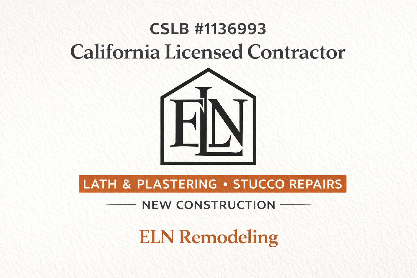 ELN Remodeling | Stucco Repair | Lath & Plaster Image