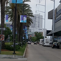 AAPA banners lined up along the New Orleans Convention Center.