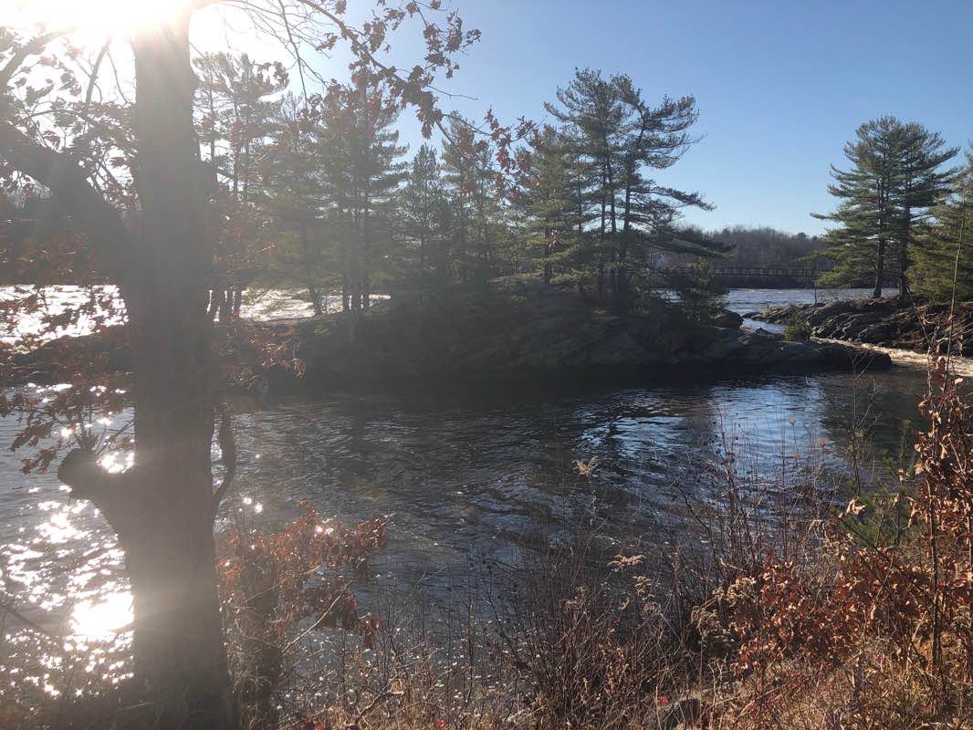 walking near me in Androscoggin Riverwalk Park in winter