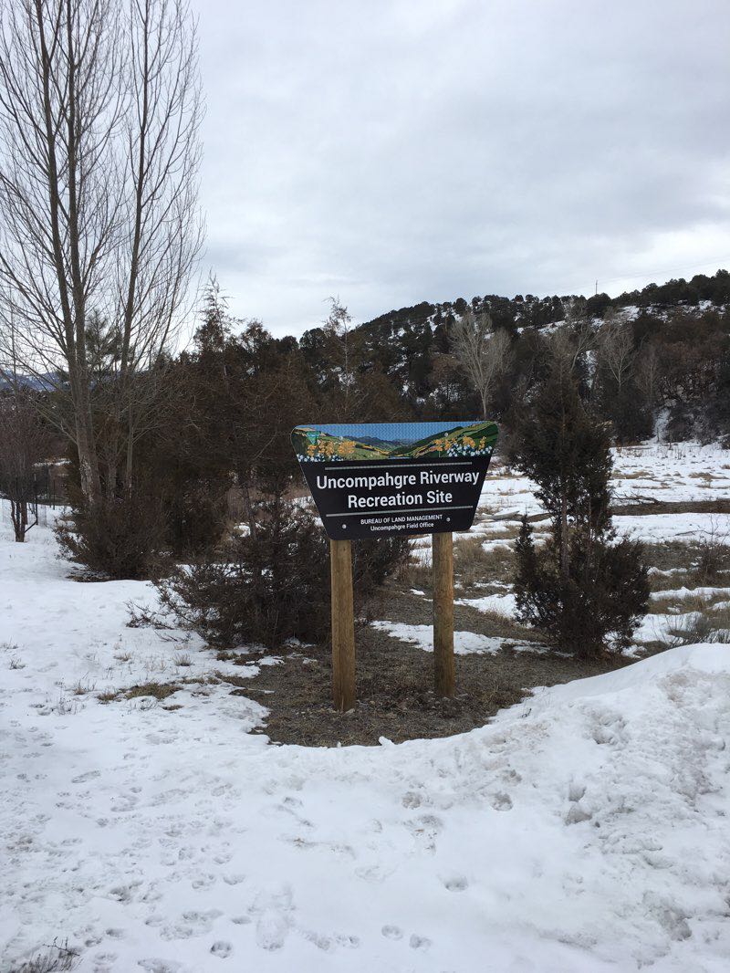 walking near me in Ridgway Town Park in winter