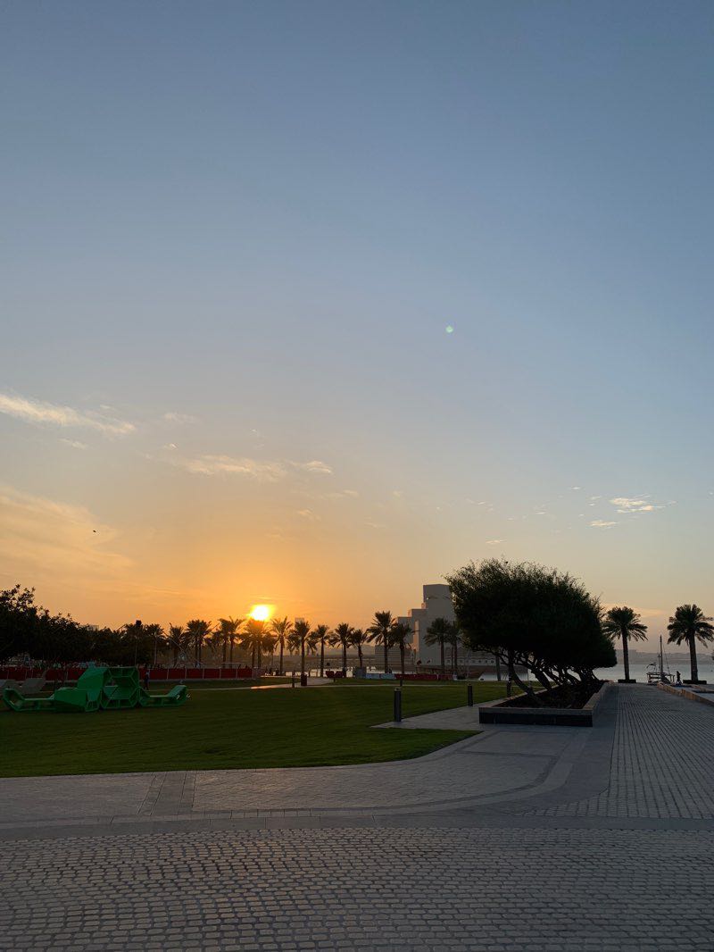 walking near me in Museum of Islamic Art Park in winter