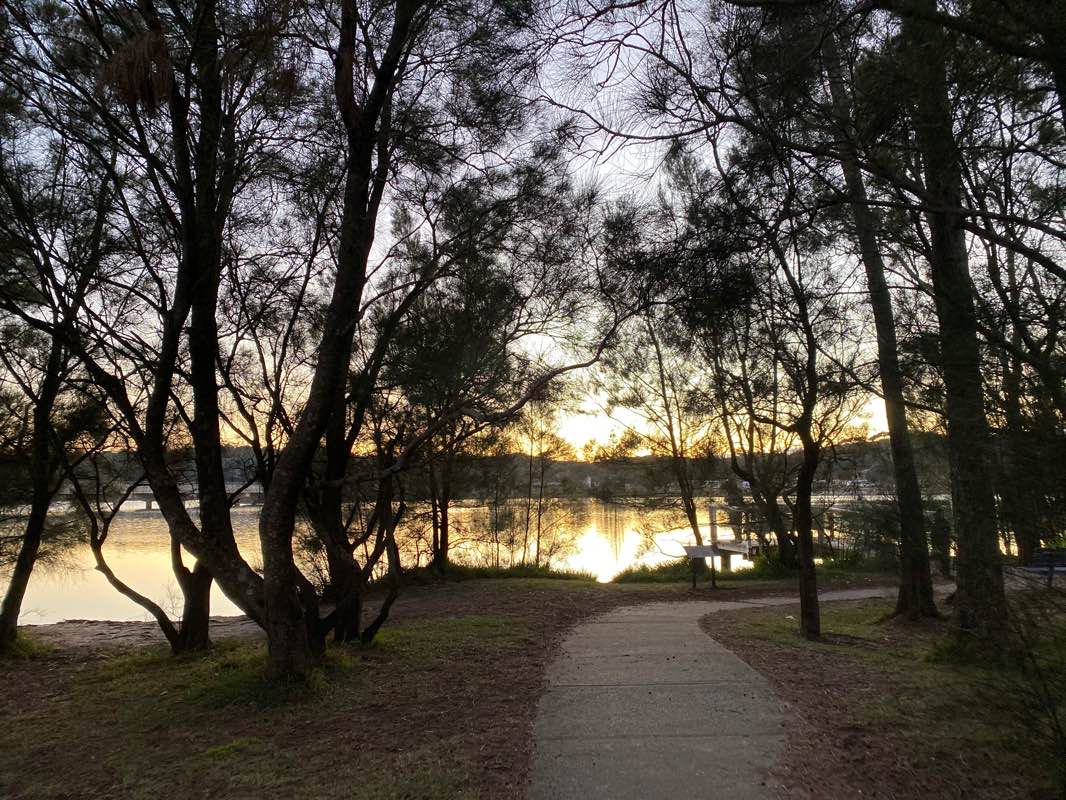 walking near me in Burrill Lake Lions Park in summer