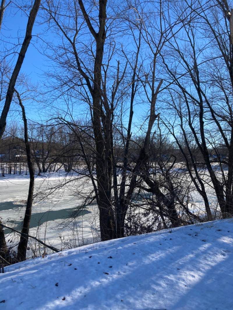 walking near me in Peru Riverwalk in winter