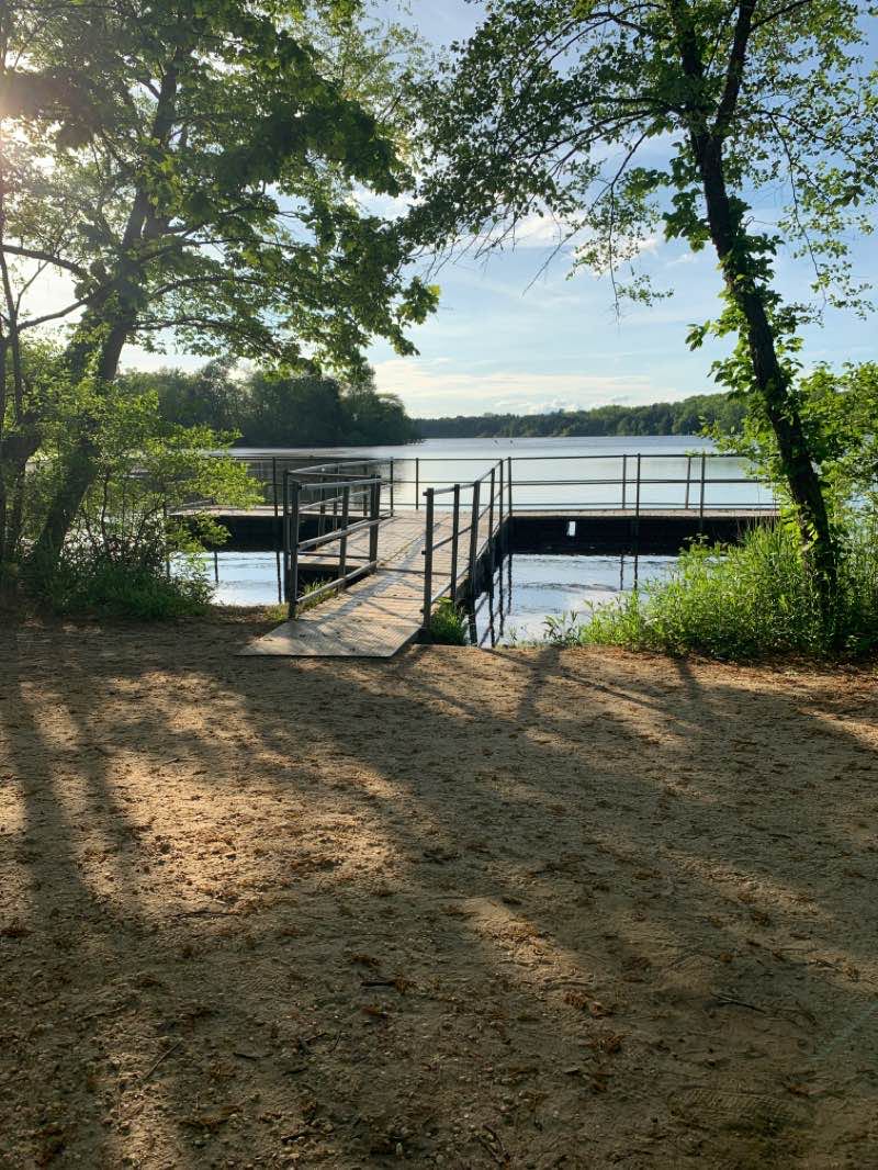 walking near me in Parvin State Park in winter