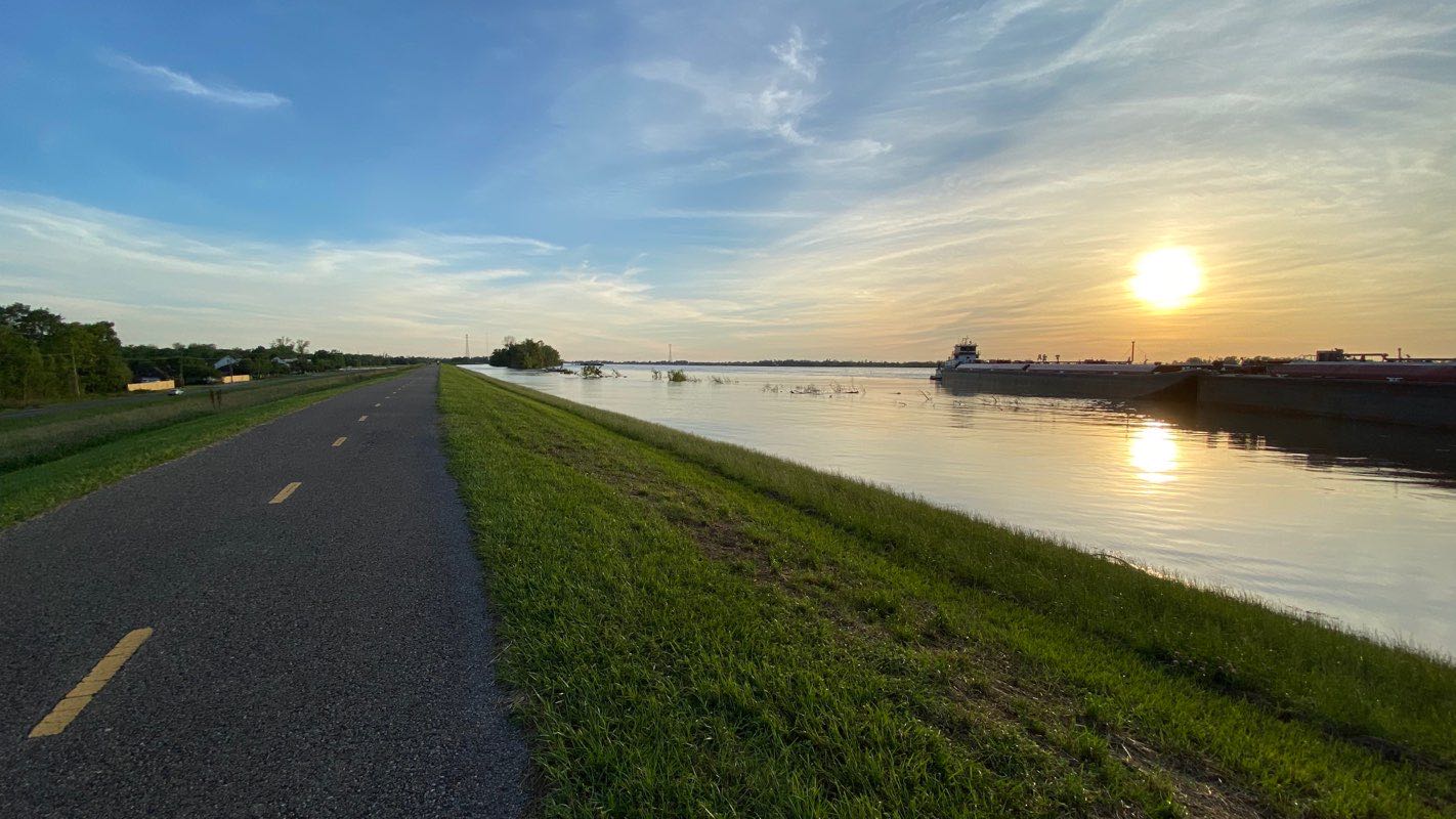 walking near me in Mississippi River Levee Trail in winter